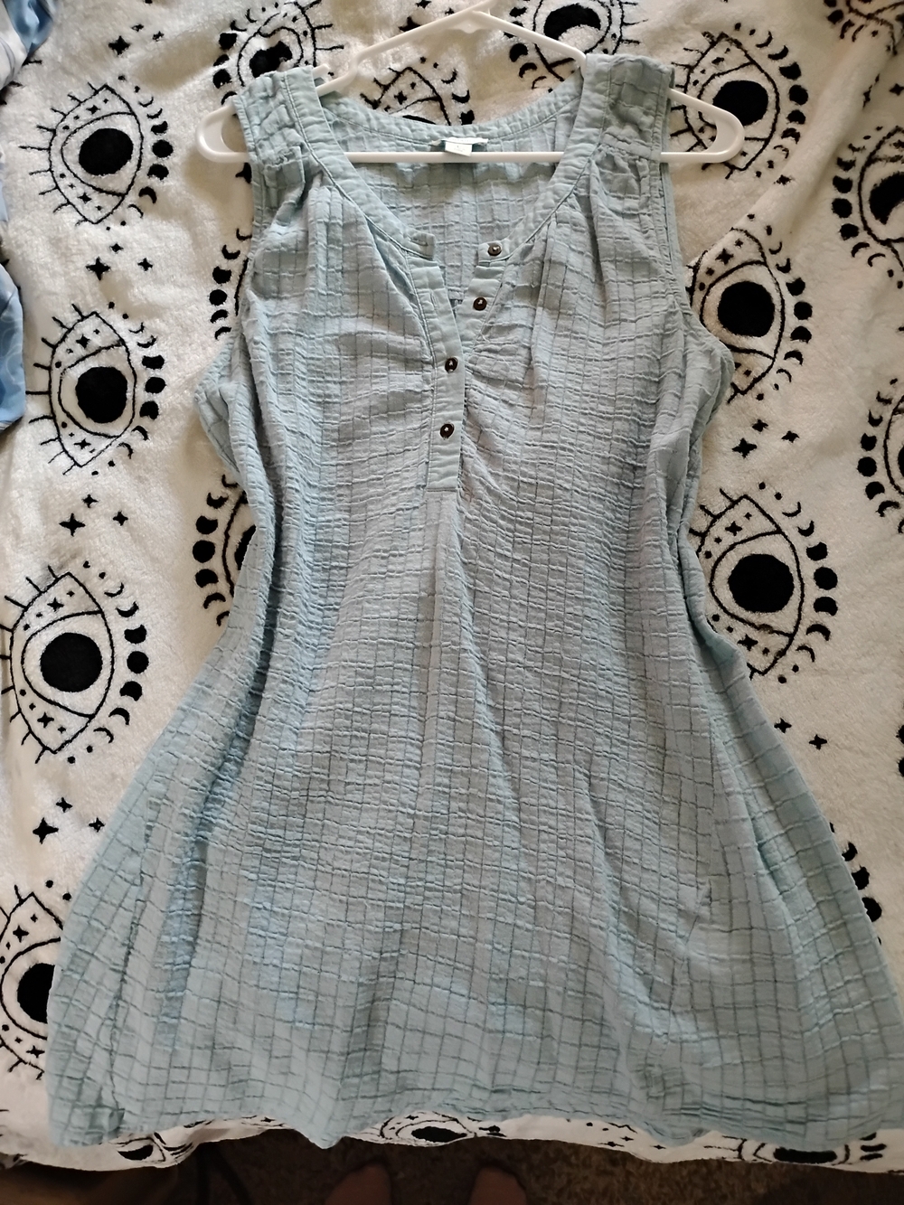 Sundance Sleeveless Henley Crinkle / Gauze Tunic Dress Blouse L